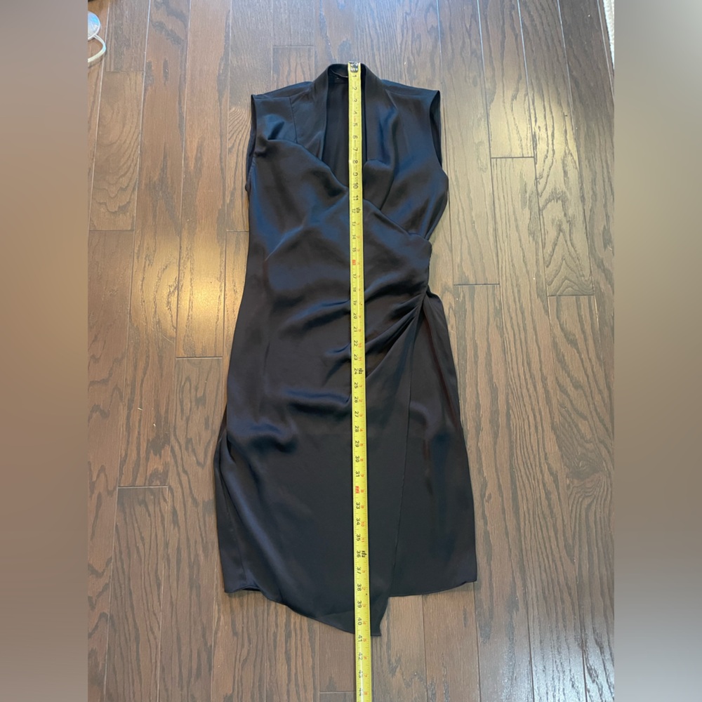 ALLSAINTS ARINA BLACK SATIN WRAP DRESS SIZE 4 - Picture 12 of 13